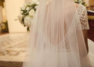 Dettaglio del vestito della sposa